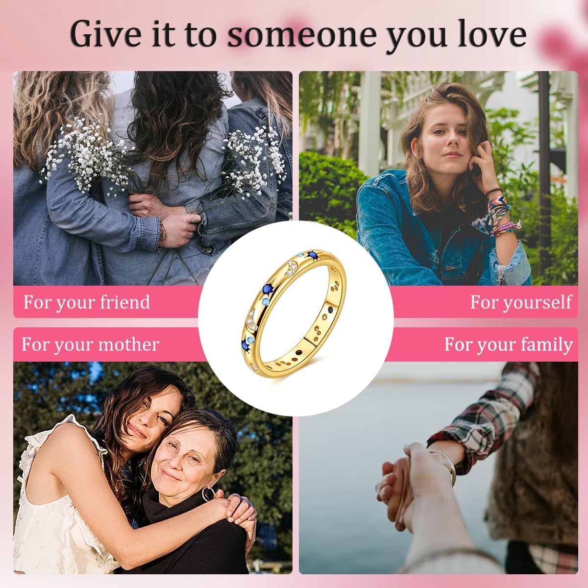 Hapour Anillo de Plata de Ley 925 para Mujer, Anillos Eternos Preci...
