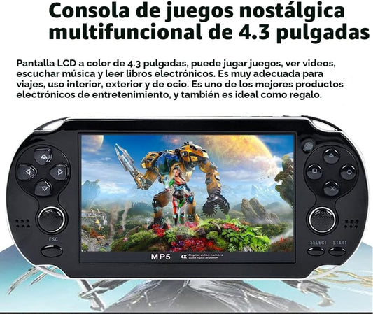 CZT Consola de juegos portátil de 4.3 pulgadas, doble joystick de 8...