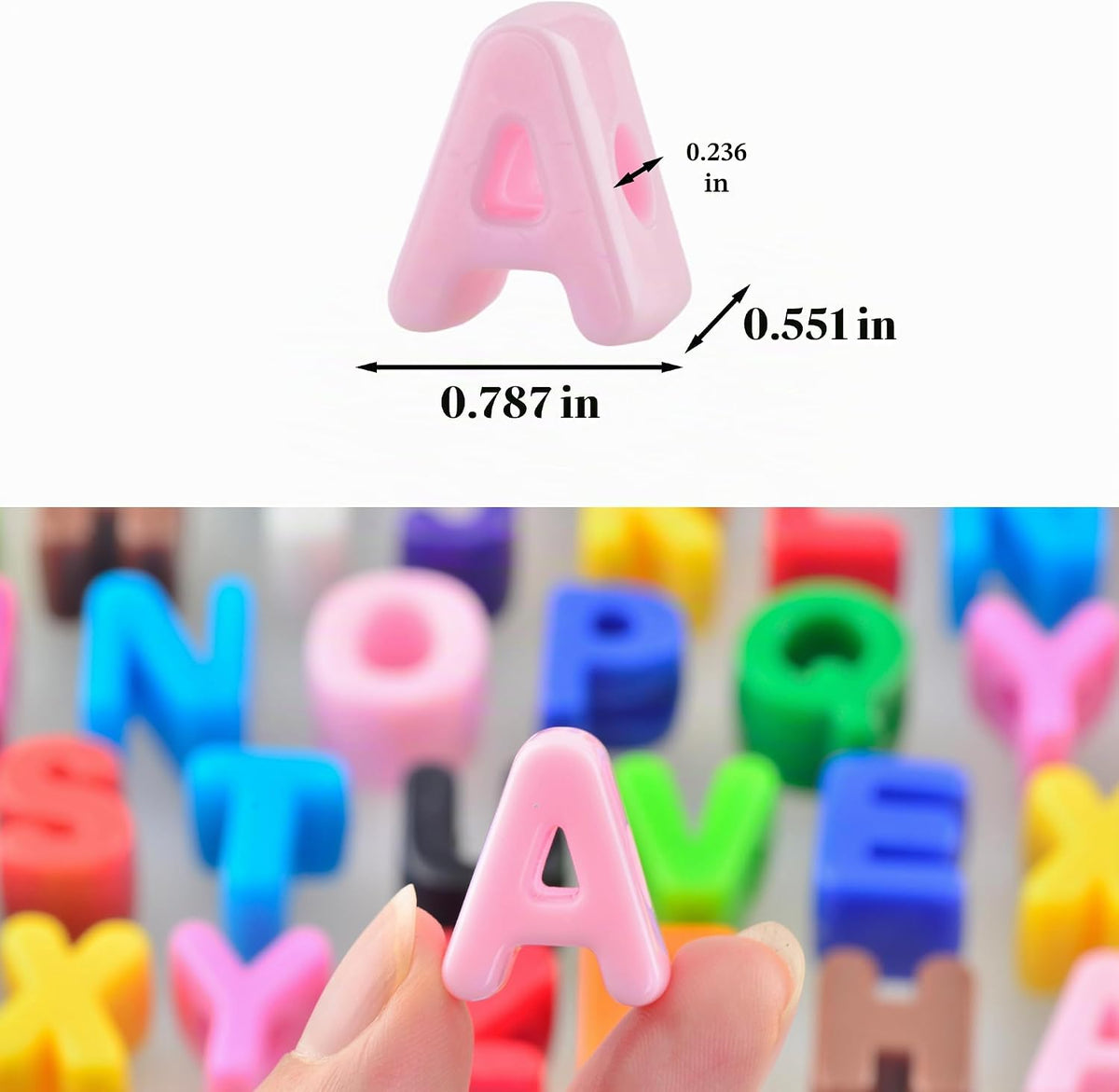 Cuentas de letras grandes 52 piezas, cuentas de paracord acrílicas,...