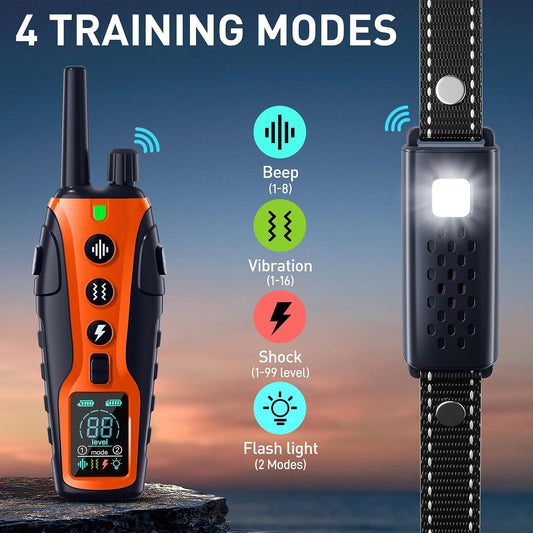 Collar de Choque para Perros con Luz Intermitente para Paseos Noctu...