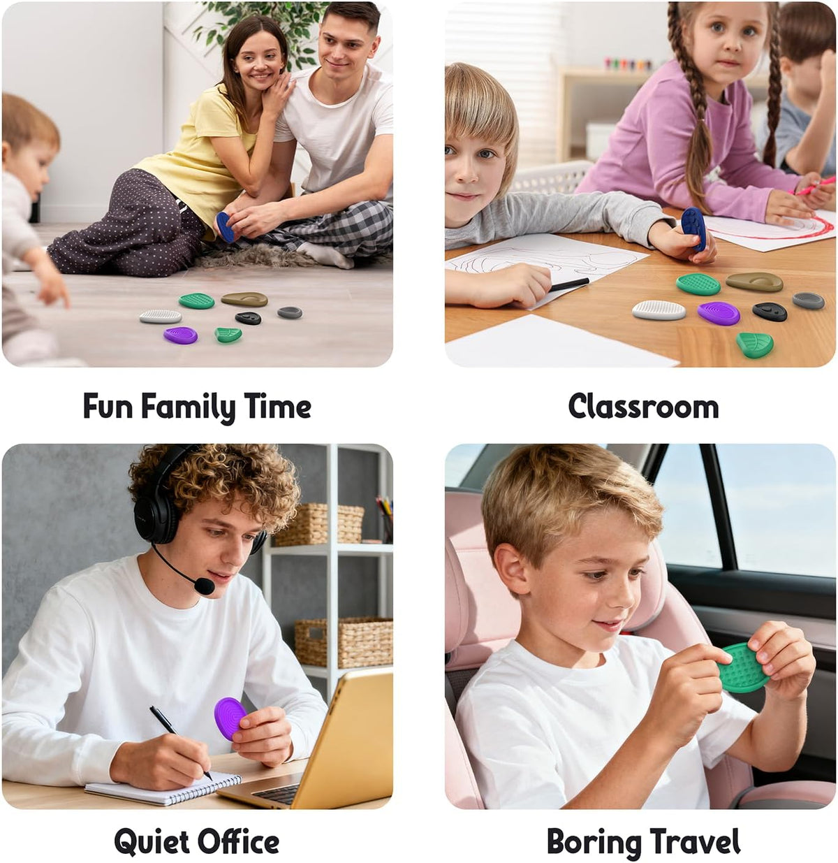 Juguetes Fidget para Adultos Piedra Sensorial: Paquete de 16 Piedra...
