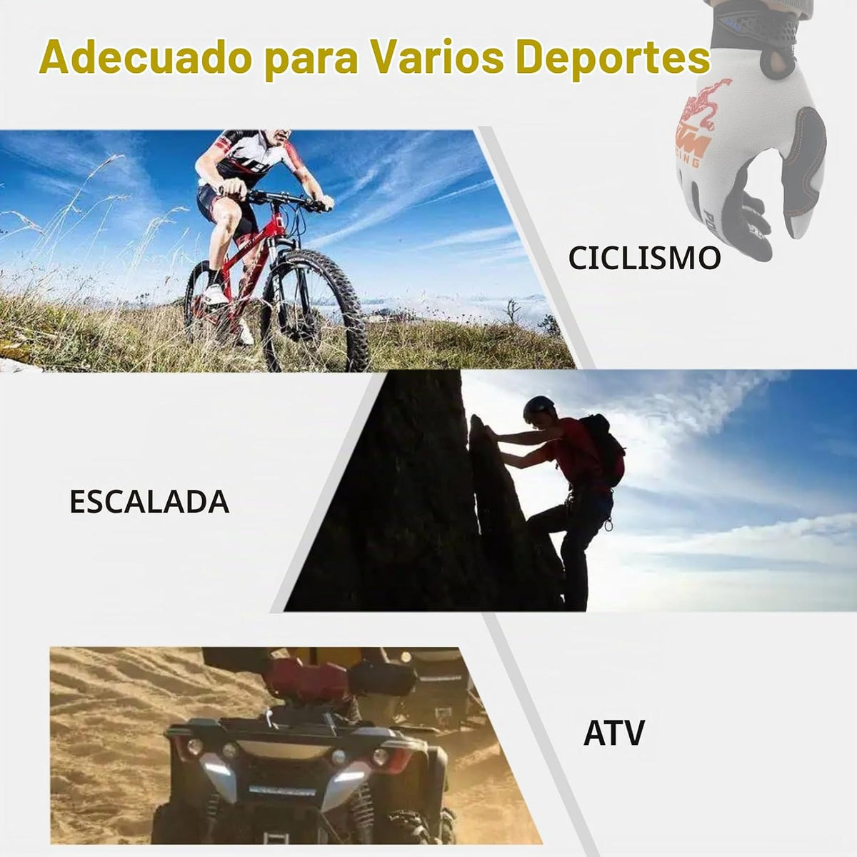 TATACLEA Guantes para motocicleta todoterreno, bicicleta de tierra,...