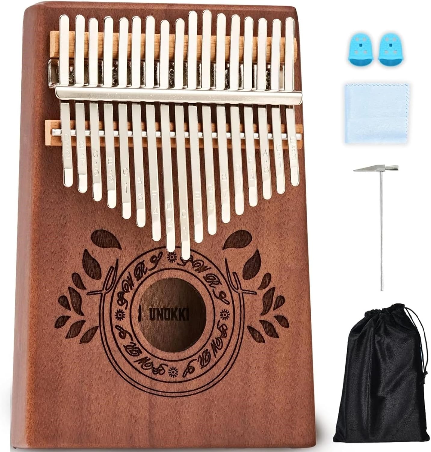 UNOKKI Piano de Pulgar Kalimba de 17 Teclas - Instrumento de Percus...