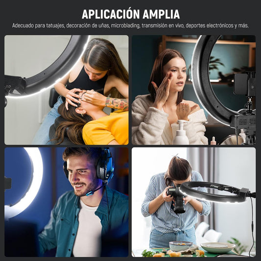 NEEWER Kit de luz de anillo de 18 pulgadas: LED profesional de 55 W...