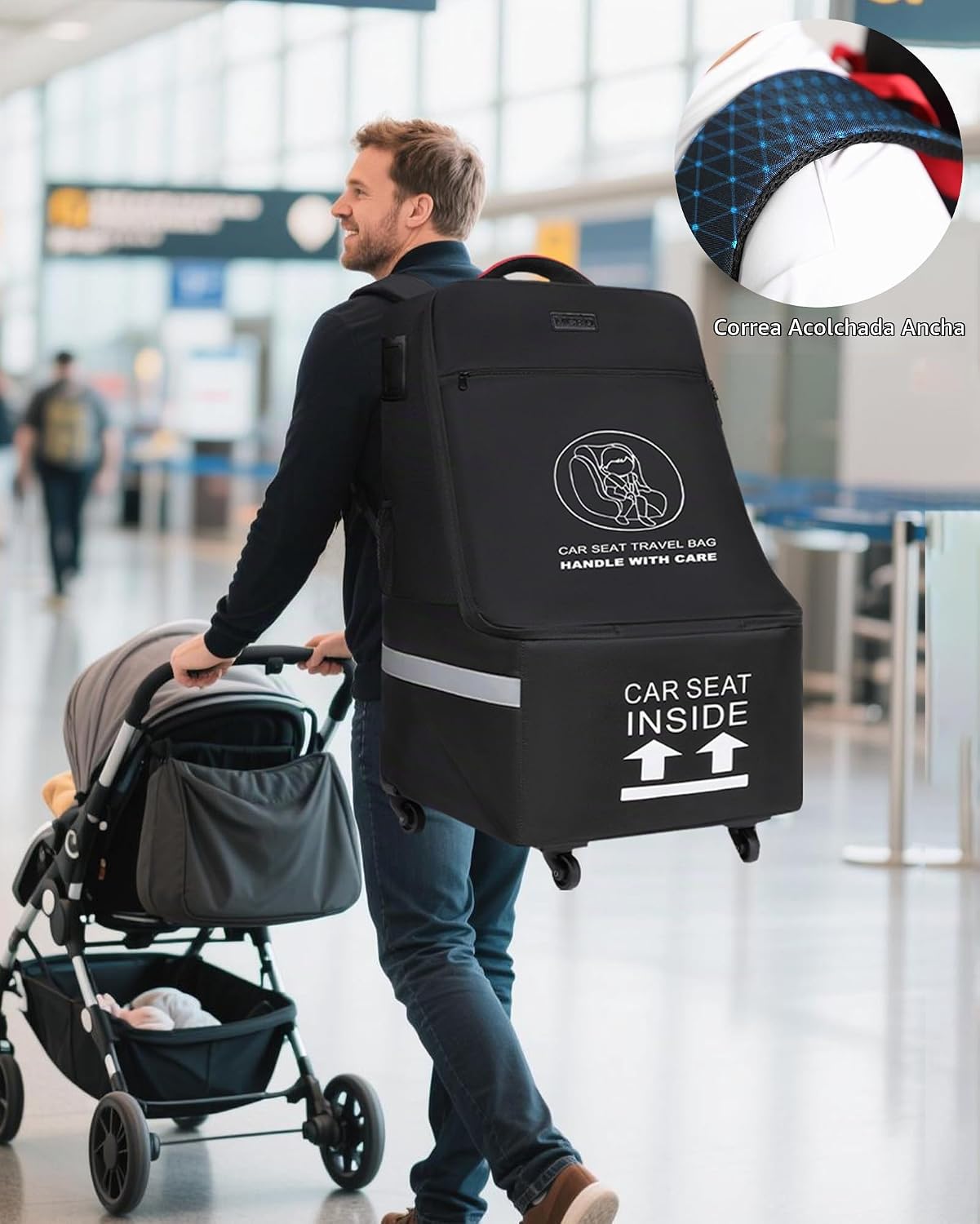 MCBD Bolsa de viaje para asiento de automóvil para avión, mochila p...