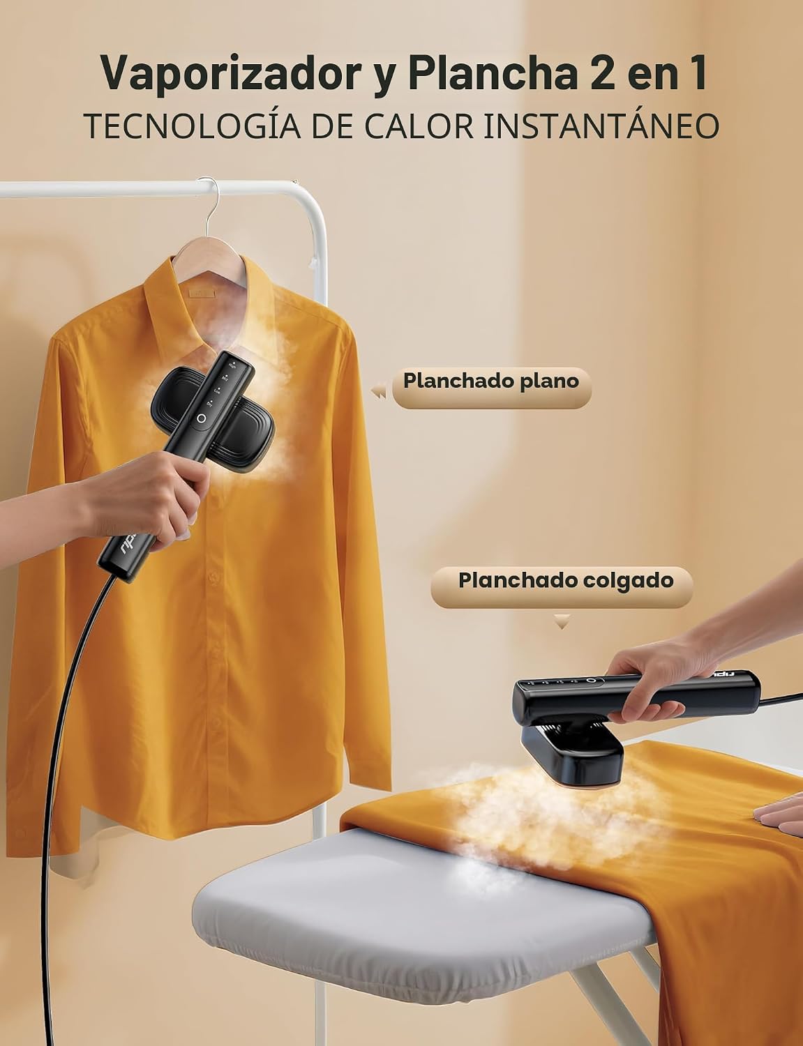 Sundu Vaporizador y plancha 2 en 1 para ropa, vaporizador de viaje...