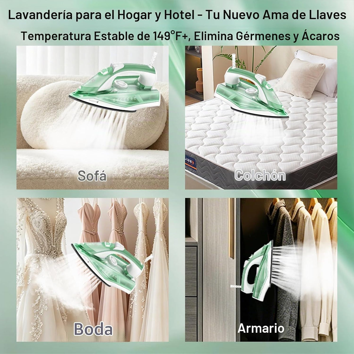 Martisan Steam Iron Lite, 1700 W, calentamiento rápido de 15 segund...