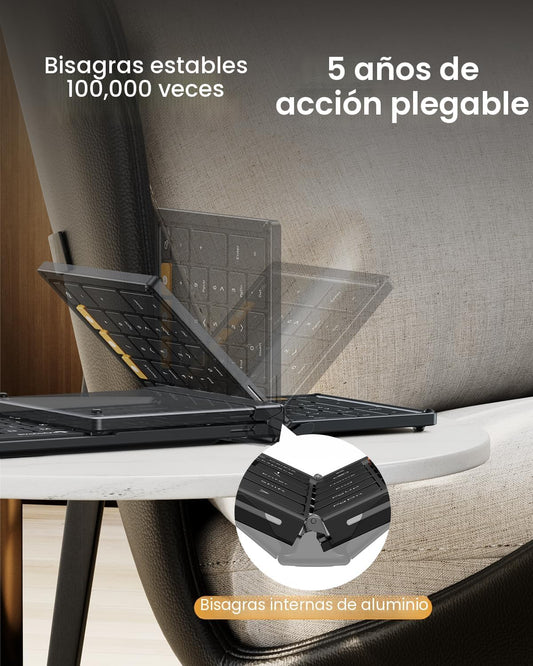 ProtoArc XKM01 Combo de ratón de teclado plegable de tamaño complet...