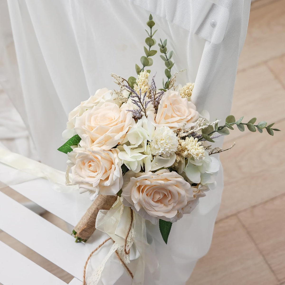 CEWOR Ramos de boda para novia, dama de honor, rosas artificiales c...