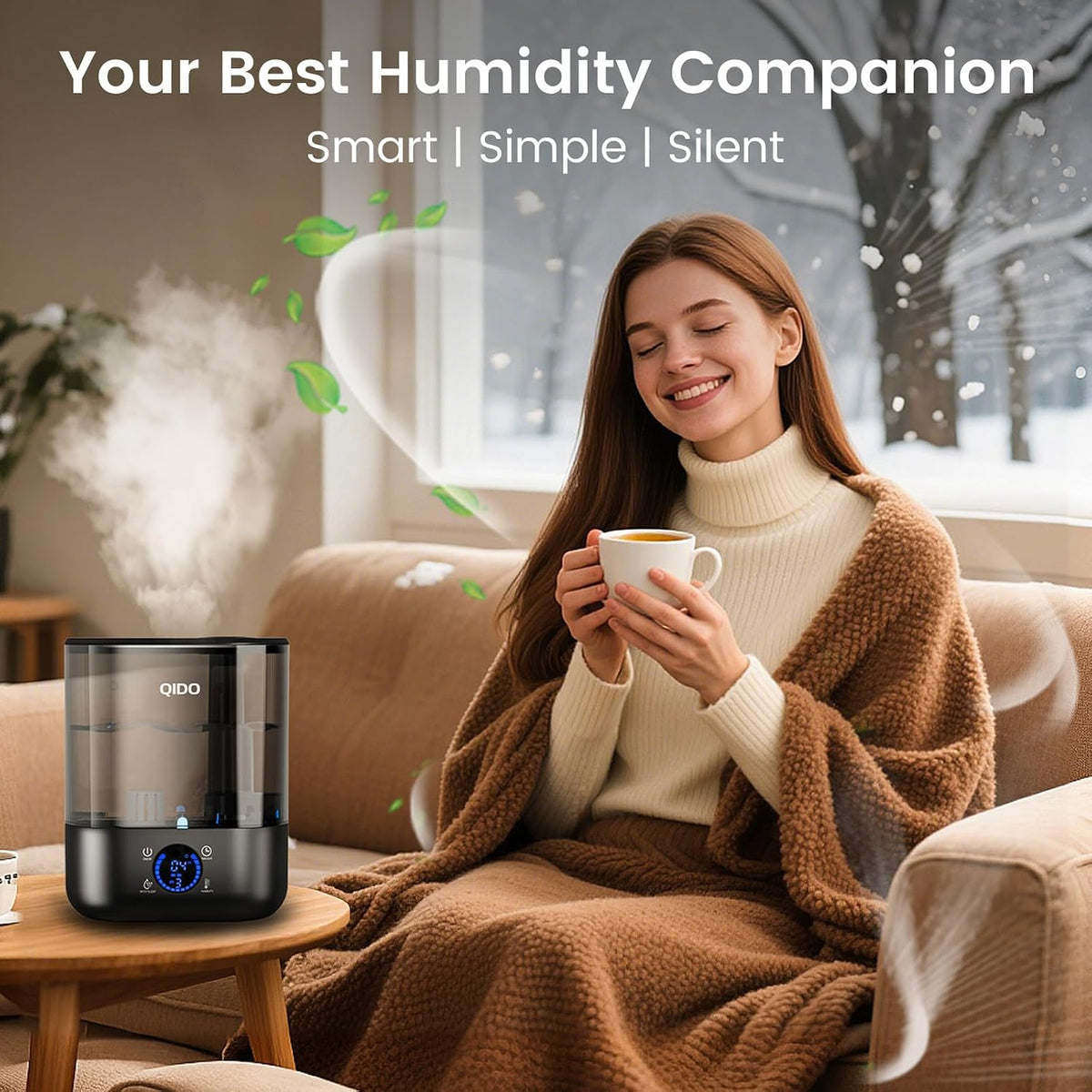 COMHOMA Humidificadores de llenado superior para dormitorio, tanque...