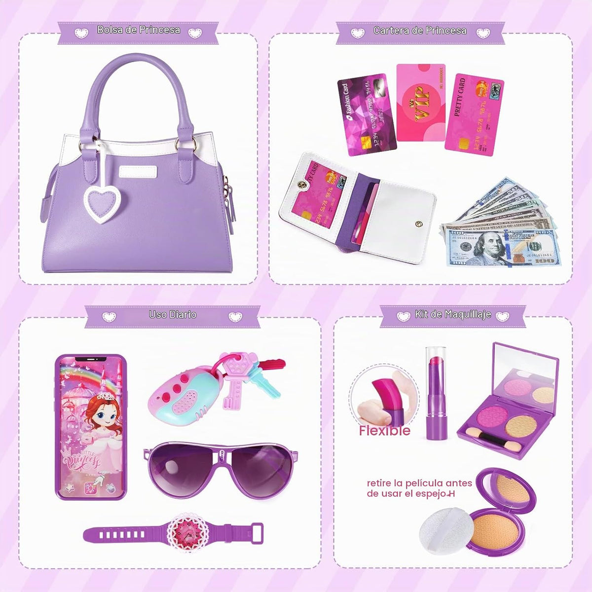 Shemira Bolso de Juego para Niñas Pequeñas, Juguetes de Princesa de...