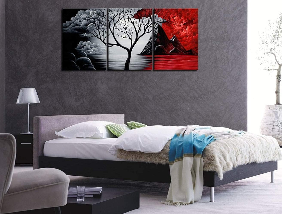 Wieco Art Extra Grande El Árbol de las Nubes Lienzo Giclée Moderno...