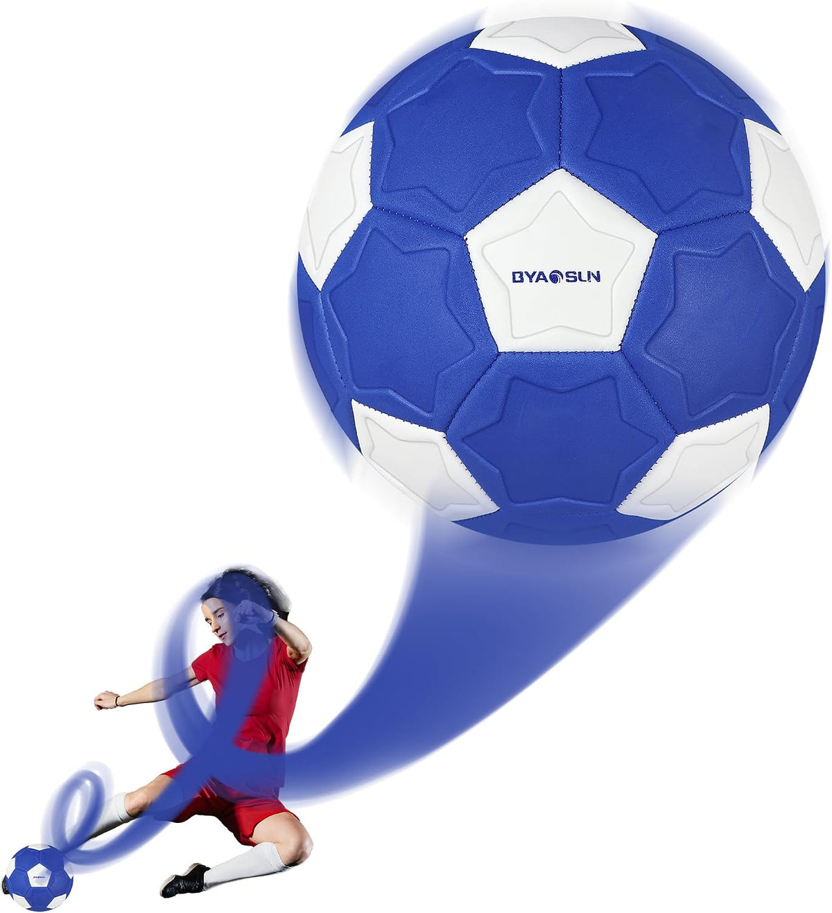 BYAOSUN Curve - Balón de fútbol tamaño 4, pelotas suaves para exter...