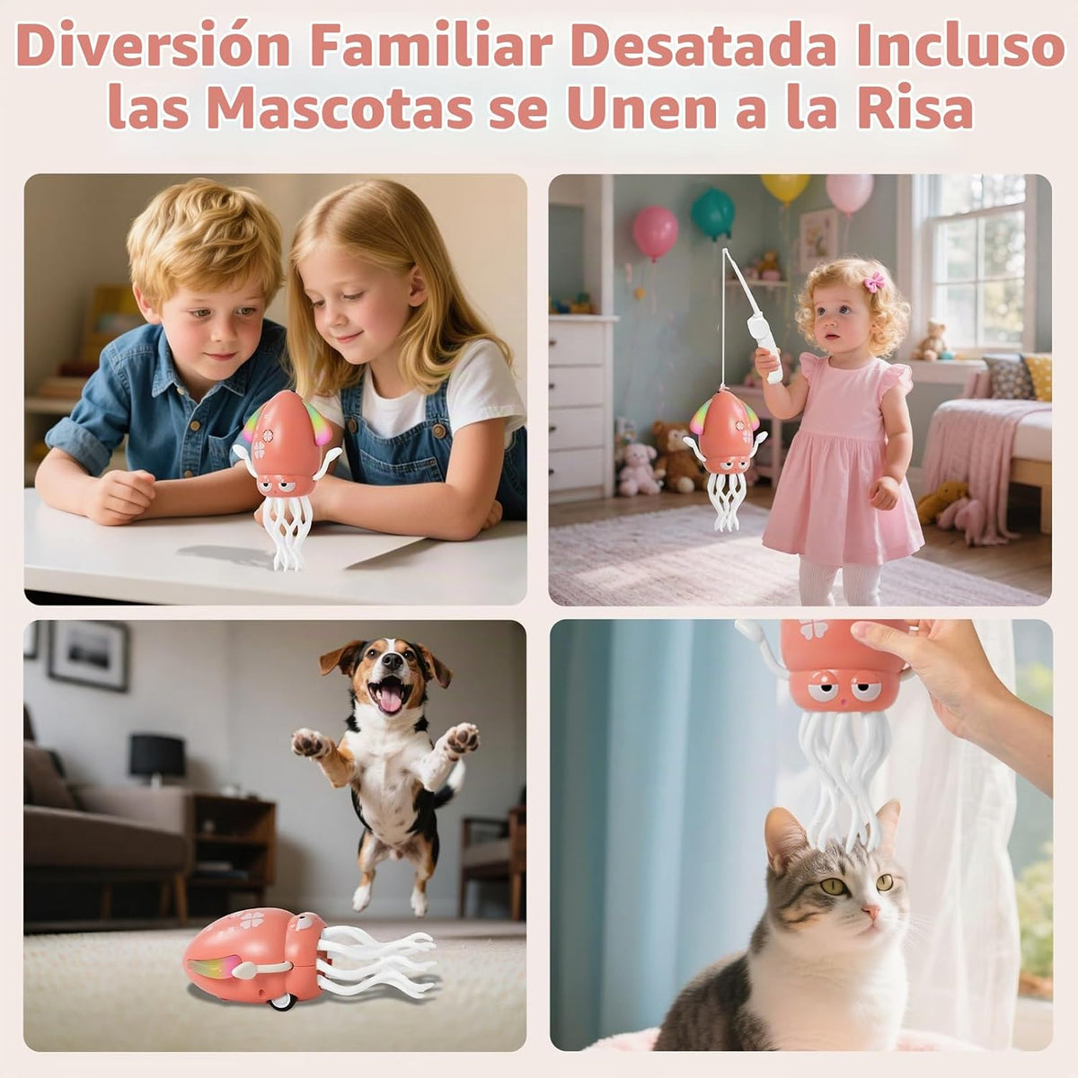 Juguetes de Pulpo Bailarín para Bebé Niña, Calamar Rosa Gateando, J...