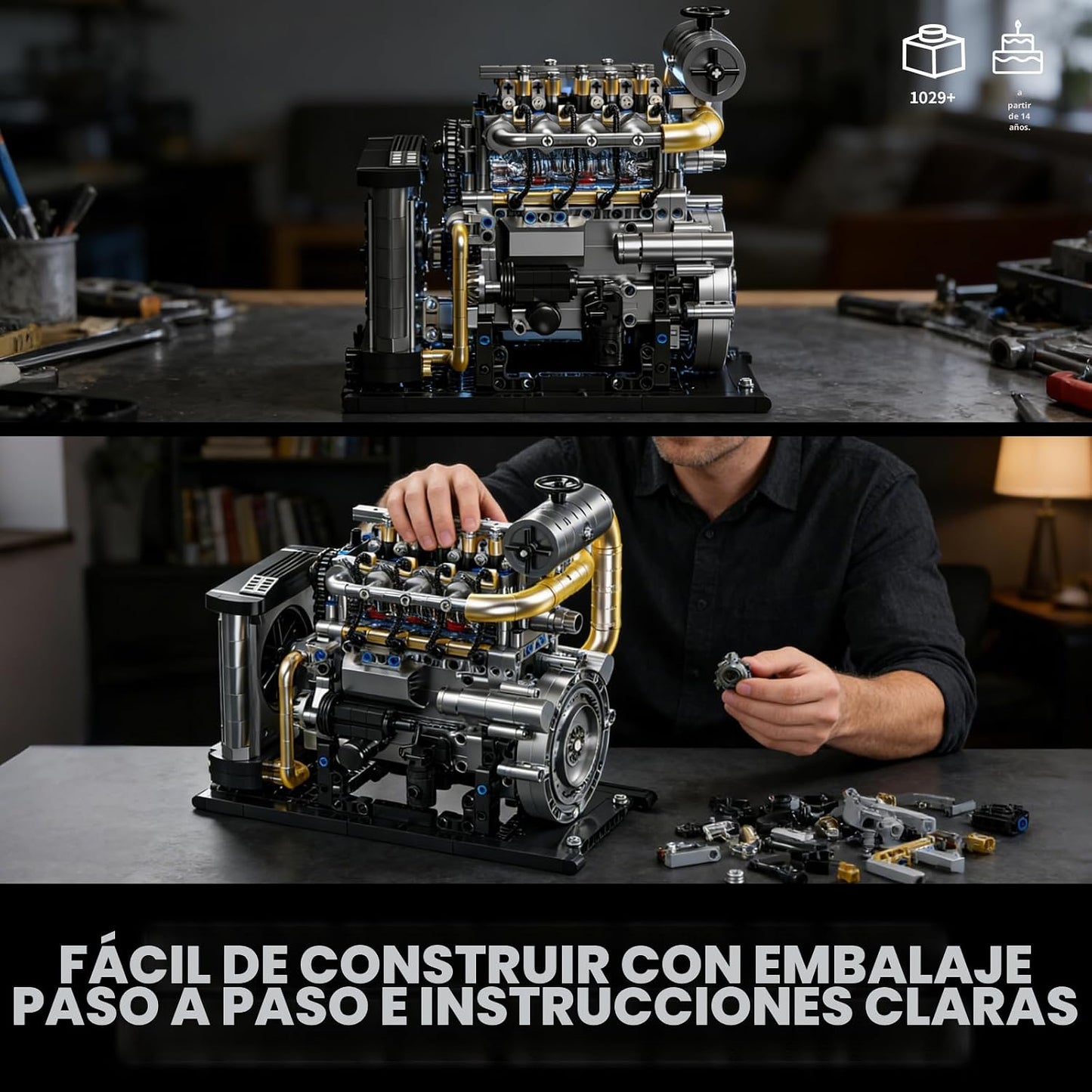 BseSparklion Kit de modelo de motor diésel que funciona para adulto...