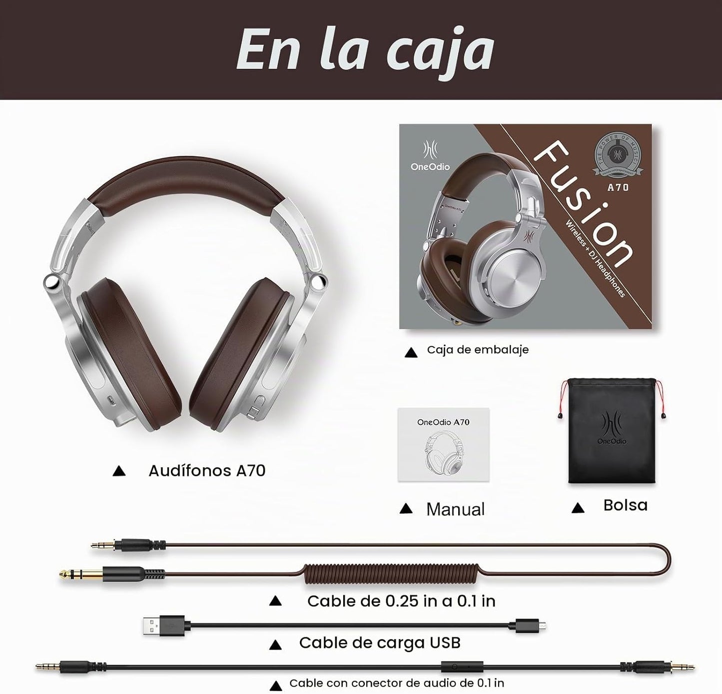 OneOdio A70 Auriculares Bluetooth para oído, auriculares inalámbric...