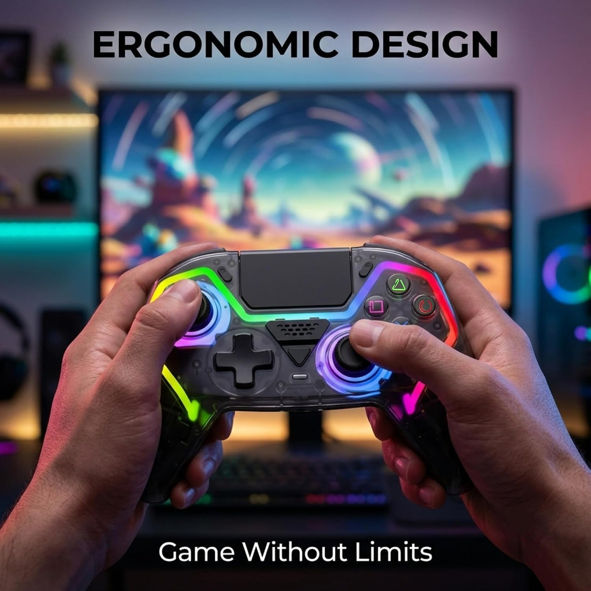 Mando inalámbrico Fyvra compatible con PS5, PS5 Slim, PS5 Pro, PC,...