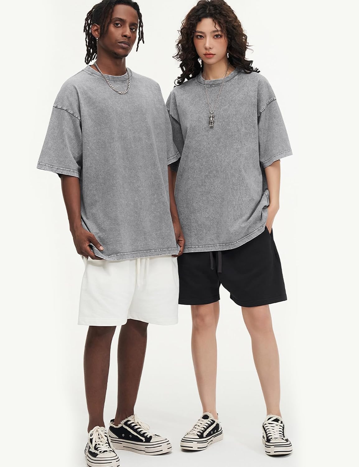 Arssm Paquete de 3 camisetas de gran tamaño para hombre, estilo vin...