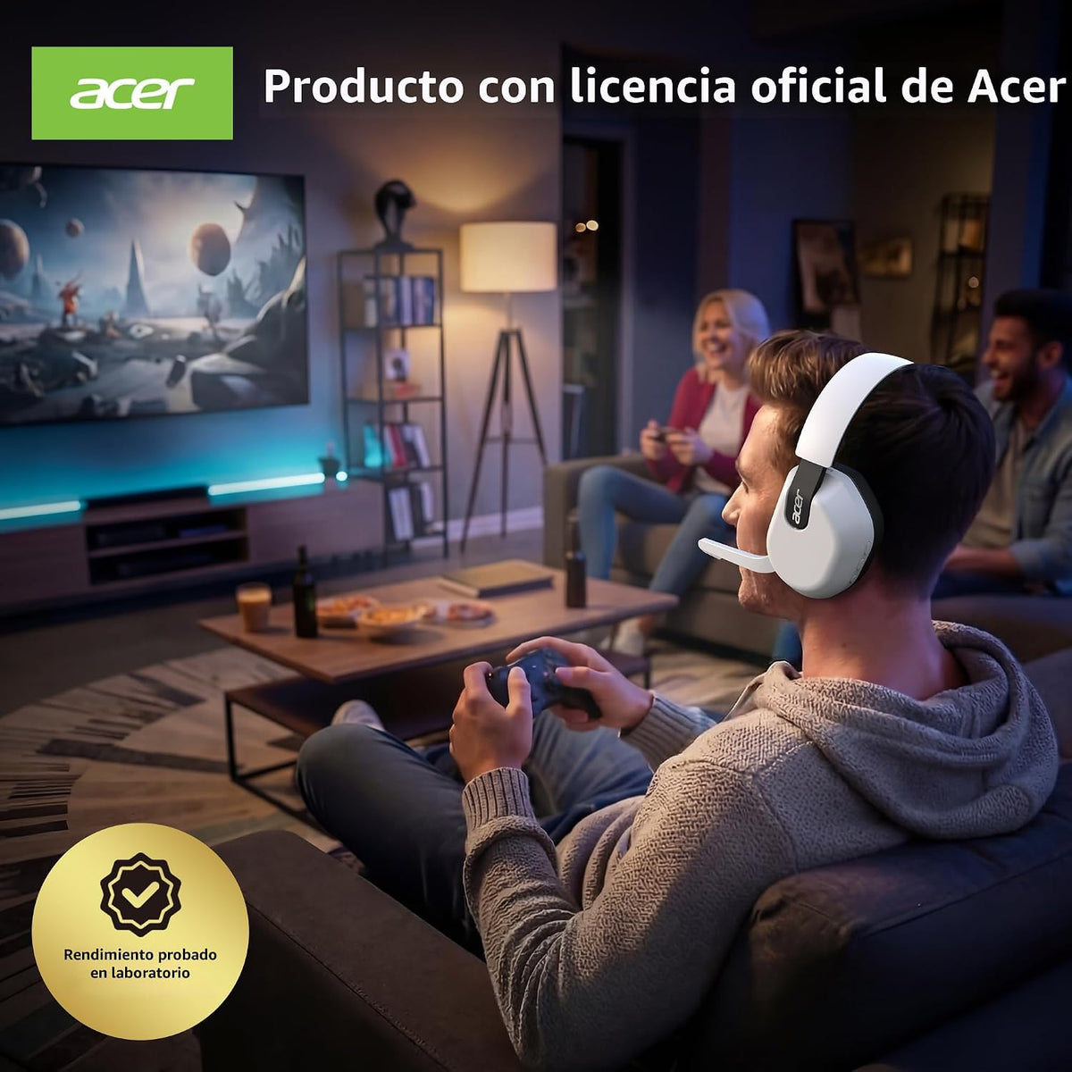 Acer Auriculares inalámbricos para juegos para PS5, 2.4 GHz y Bluet...