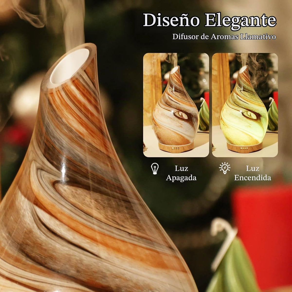 Porseme Difusor de Aceite Esencial de Vidrio 280ml Difusor de Aroma...