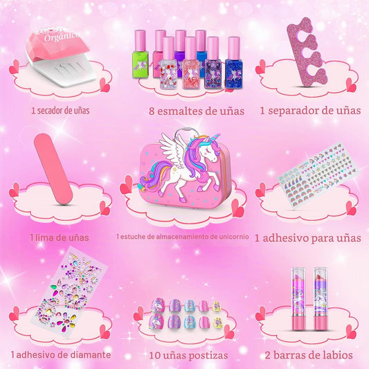 Glisiol Juego de Esmalte de Uñas para Niñas Juguetes, Kit de Arte d...