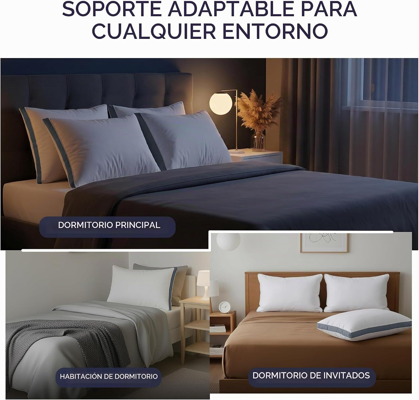Utopia Bedding - Juego de 2 almohadas para dormir tamaño Queen (gri...