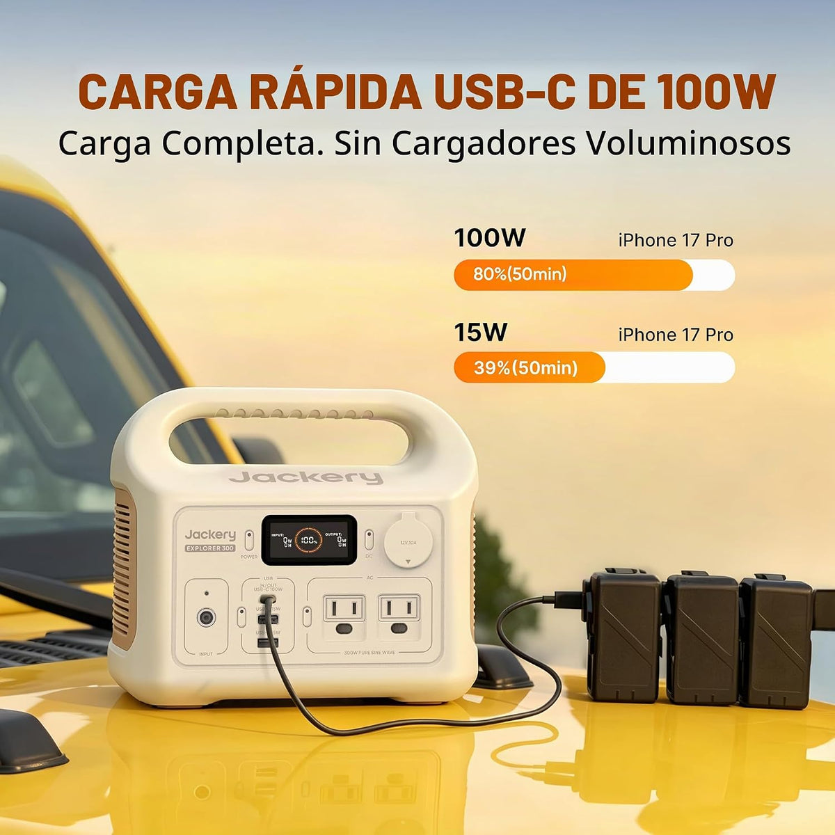 Jackery Central eléctrica portátil Explorer 300 Dune Blanco, 292Wh...