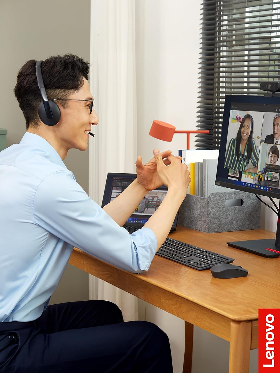 Auriculares con cable Lenovo con cancelación activa de ruido (ANC),...