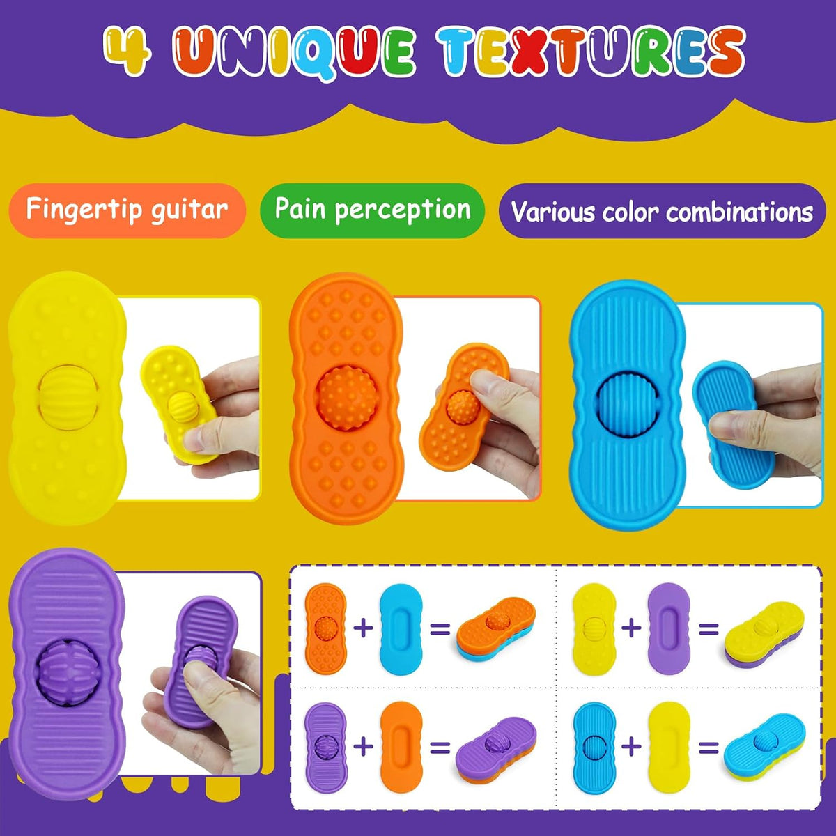 Juguetes sensoriales para adultos \u2013 Paquete de 4 piedras de si...