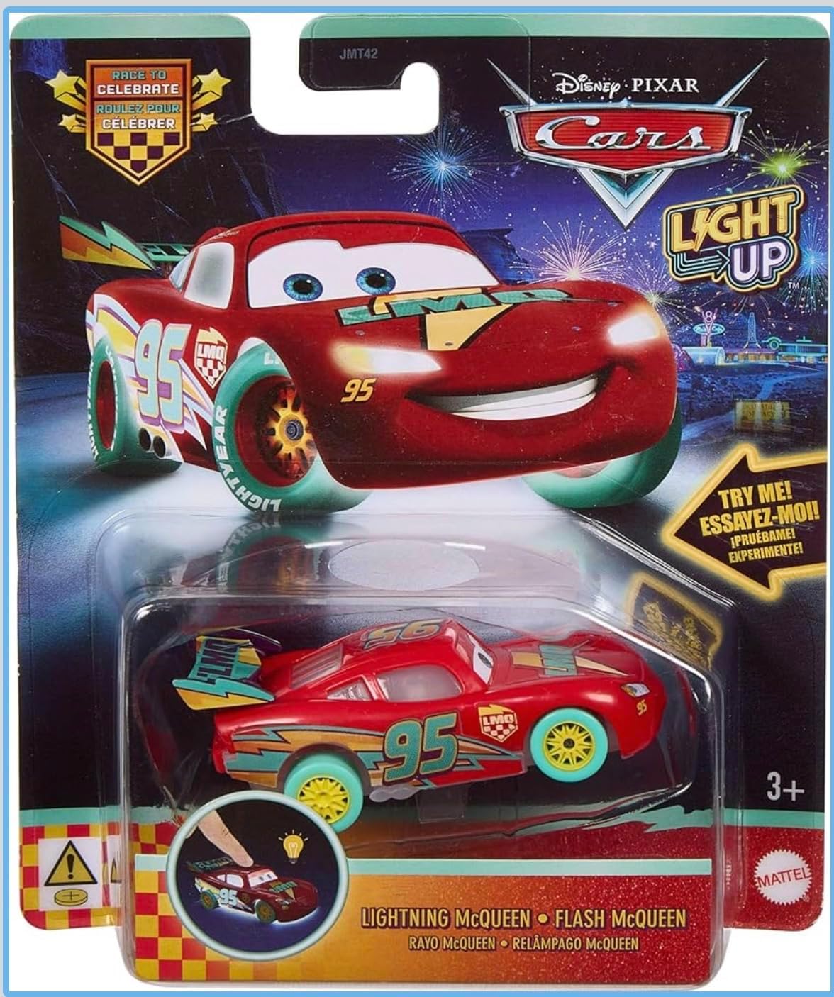 Mattel Disney Pixar Cars Rayo Mcqueen con Luz