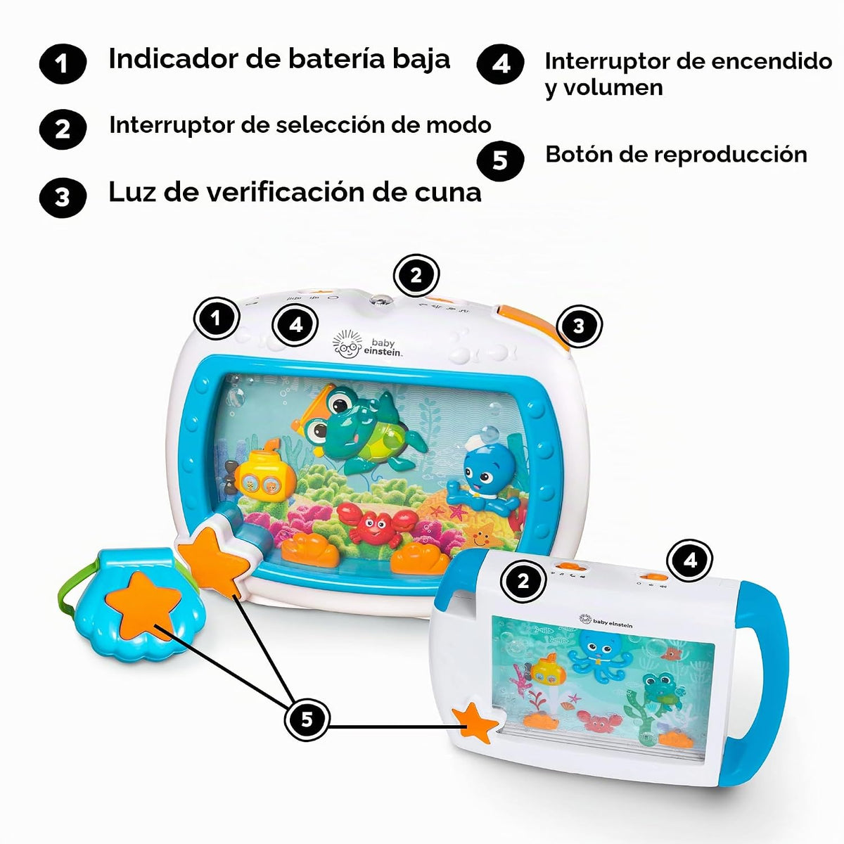 Baby Einstein Juego de regalo 2 en 1 Sea Dreams Soother, máquina de...