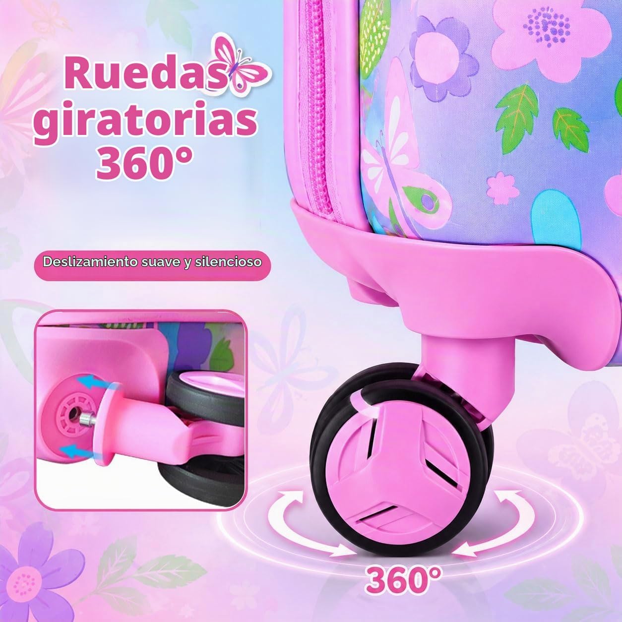 Juego de equipaje de mano ligero para niños, 2 piezas con ruedas, m...