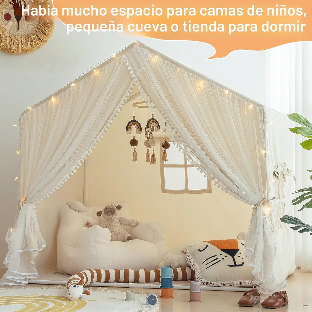 Tienda de campaña para niños con alfombrilla acolchada, castillo de...