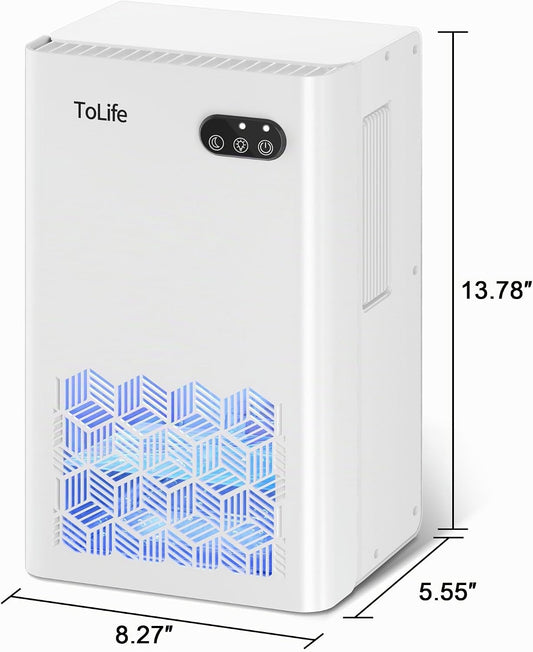 ToLife Deshumidificadores para el hogar, tanque de agua de 95 onzas...