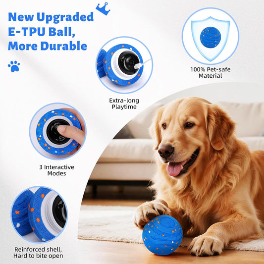 Pelota de juguetes inteligentes interactivos para perros, movimient...