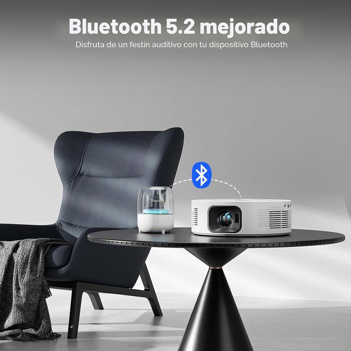 Mini proyector con WiFi y Bluetooth, proyector de película portátil...