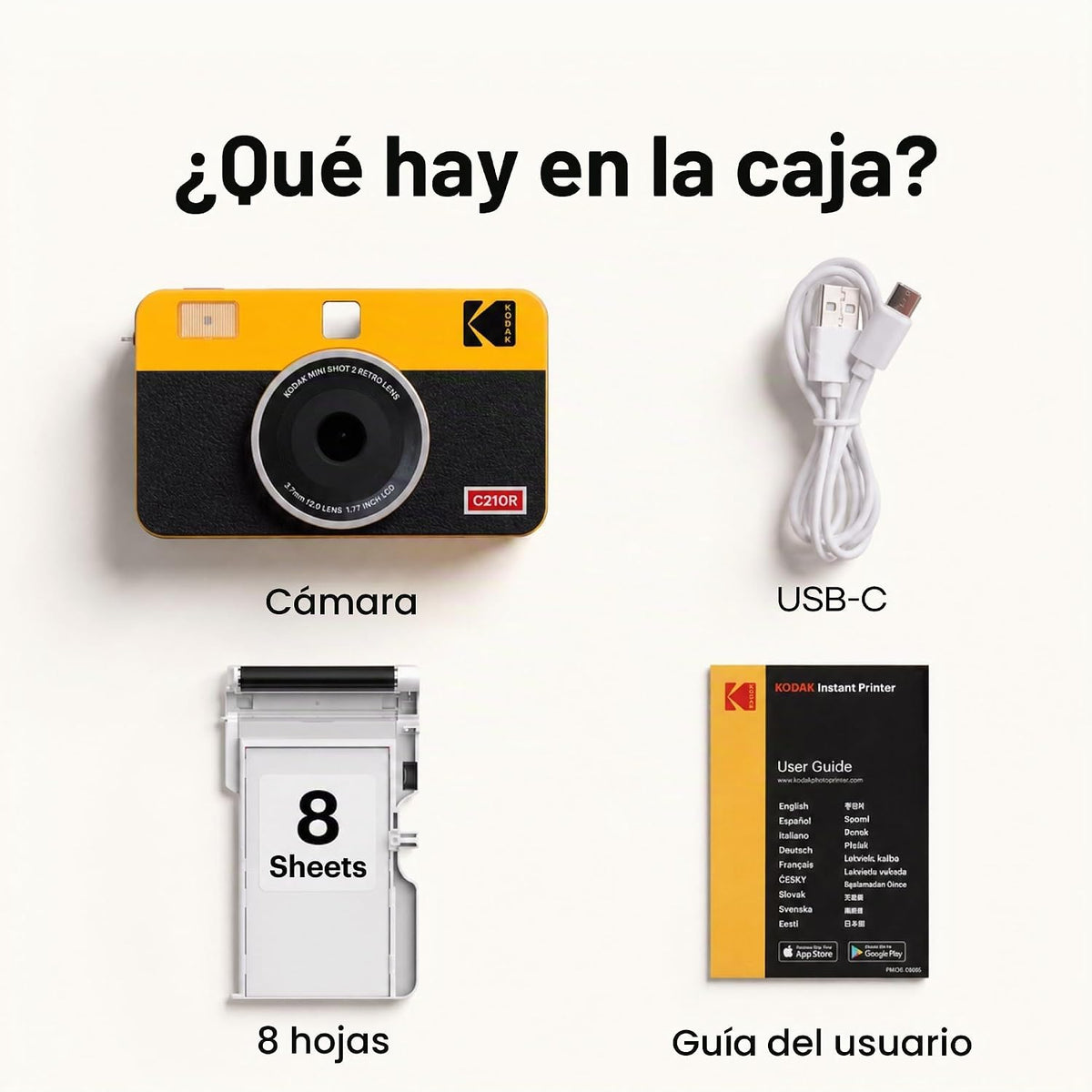 Kodak Mini Shot 2 Retro 4PASS - Cámara digital instantánea 2 en 1 e...