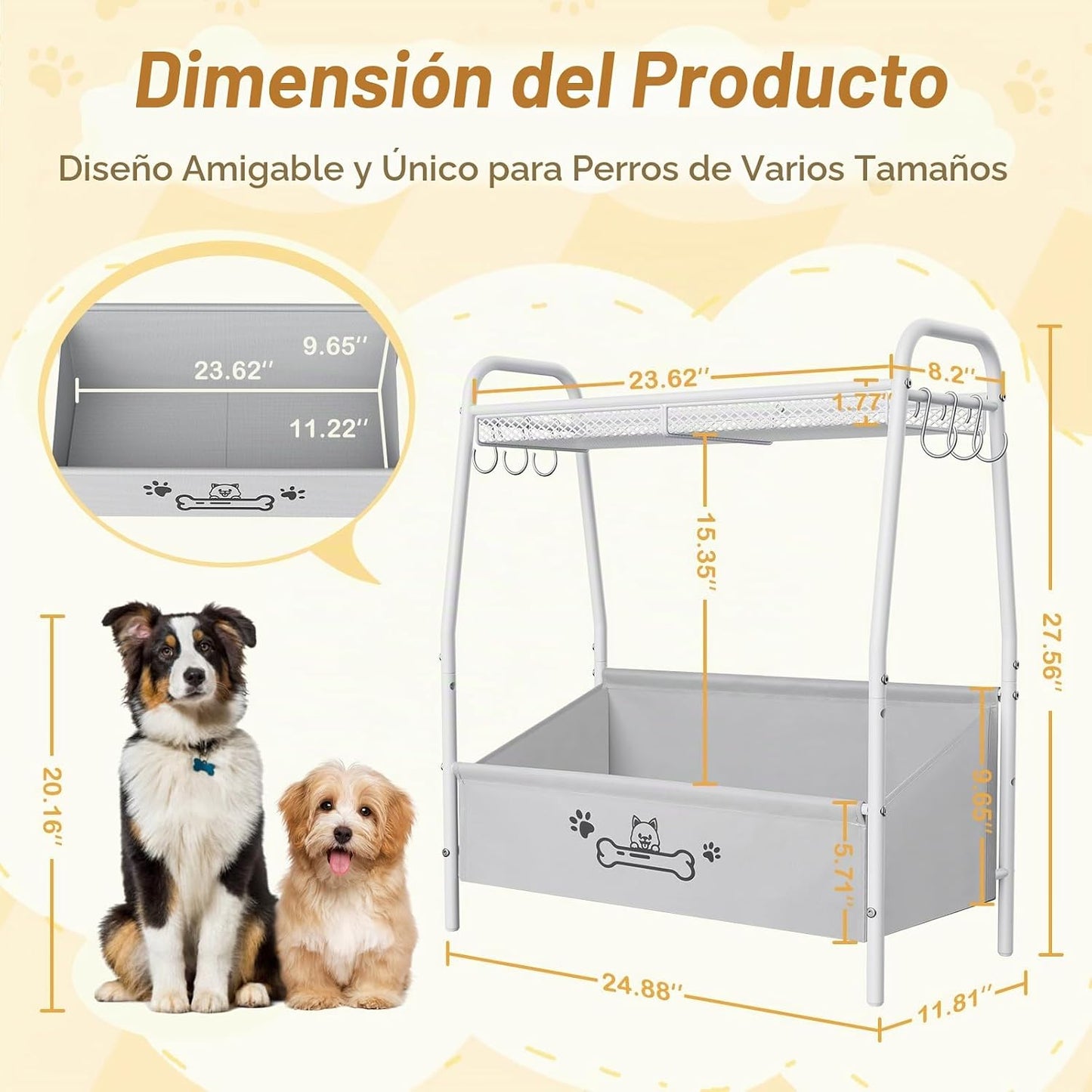 Lomivra Cesta grande de juguetes para perros (23.6 x 11.2 x 9.7 pul...