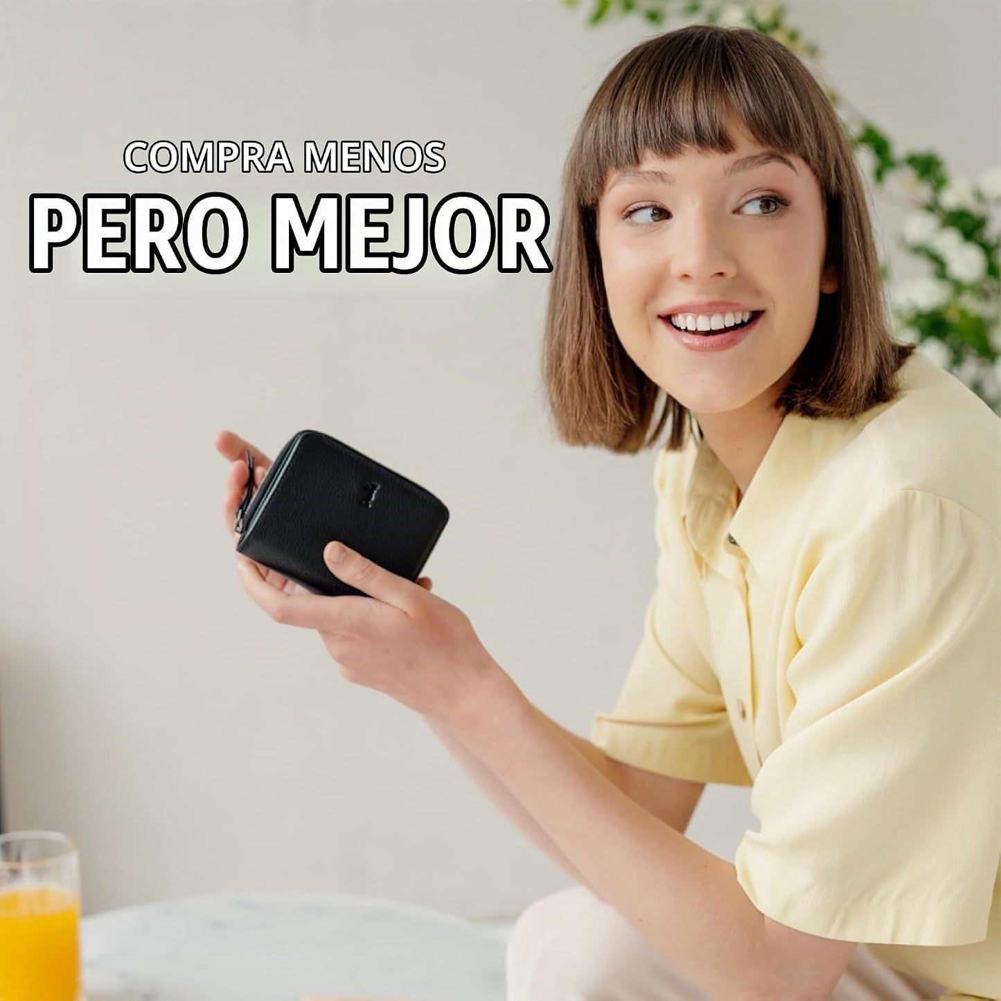 BERLINER BAGS Cartera pequeña de cuero genuino Sara, caja de regalo...
