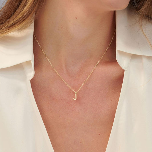 HANLI Collares con inicial para mujeres, chapado en oro de 14k, del...
