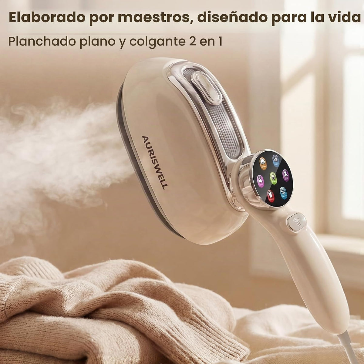 AURISWELL Vaporizador de mano para ropa, vaporizador portátil 2 en...