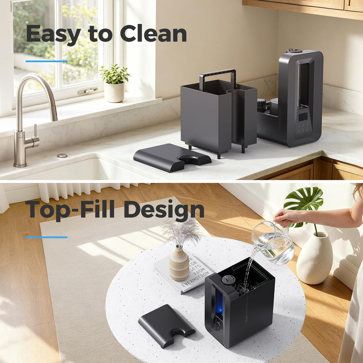 Breezome Humidificadores de 5L para dormitorio habitación grande Co...