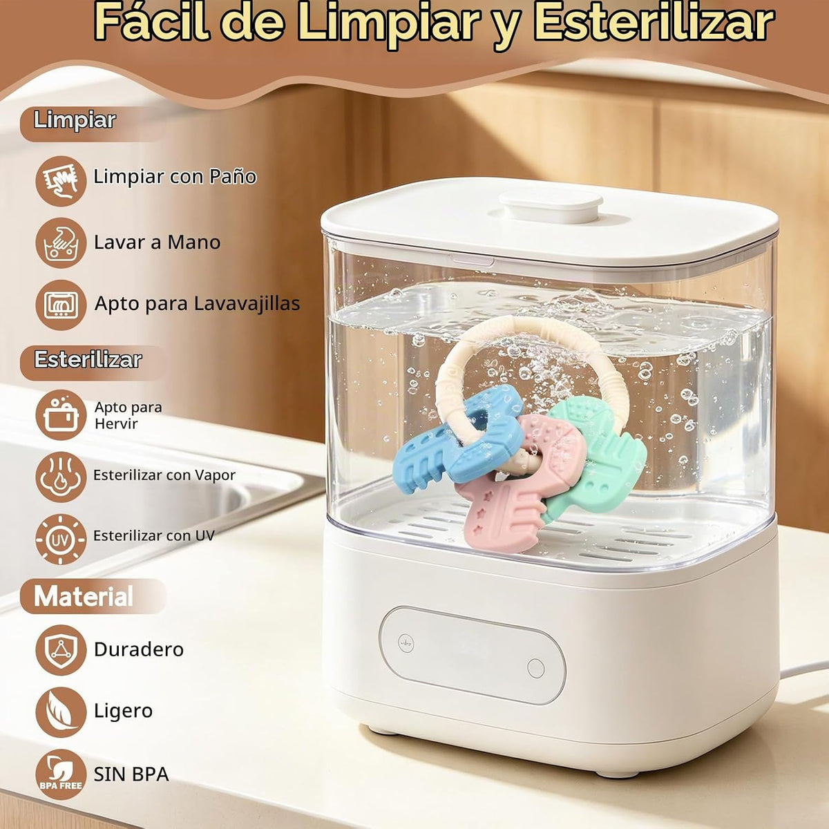 Juguetes de dentición para bebés, llaves de silicona para bebés de...