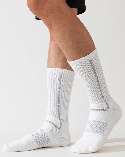 Niorasen Calcetines de trabajo de algodón para hombre, 5 pares de c...
