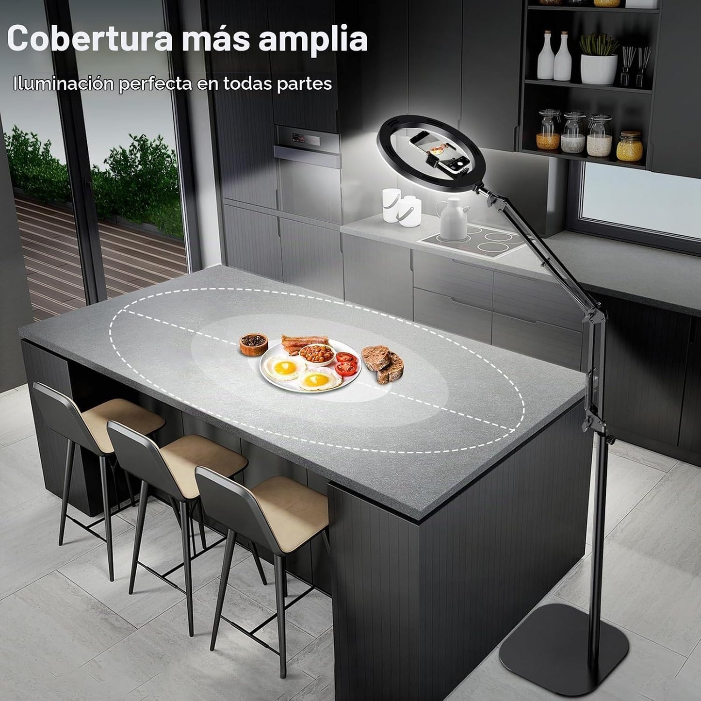 Último anillo de luz con trípode para iPhone, soporte de cámara de...