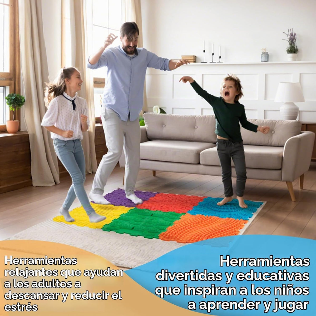Art3d Alfombrillas sensoriales para niños, paquete de 6 azulejos |...