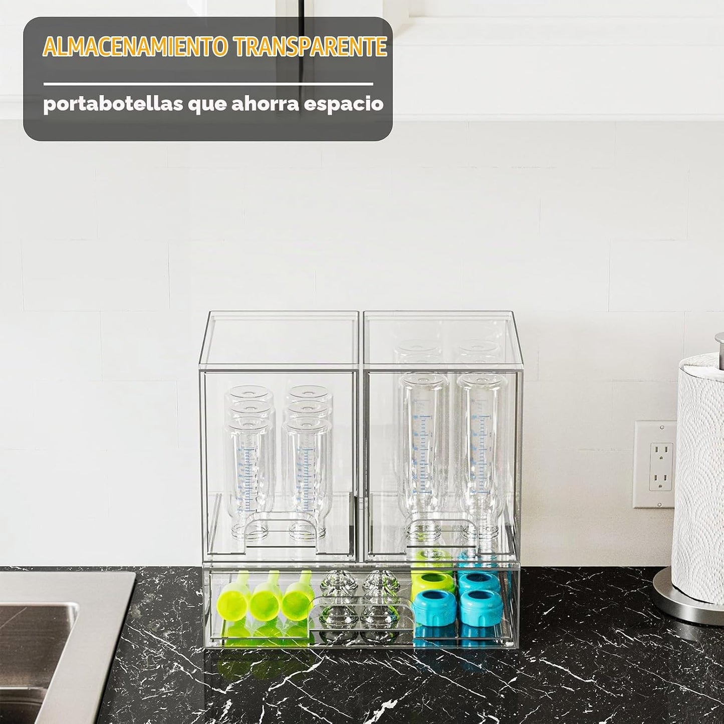 SpaceAid Organizador de almacenamiento de botellas para bebé, conte...