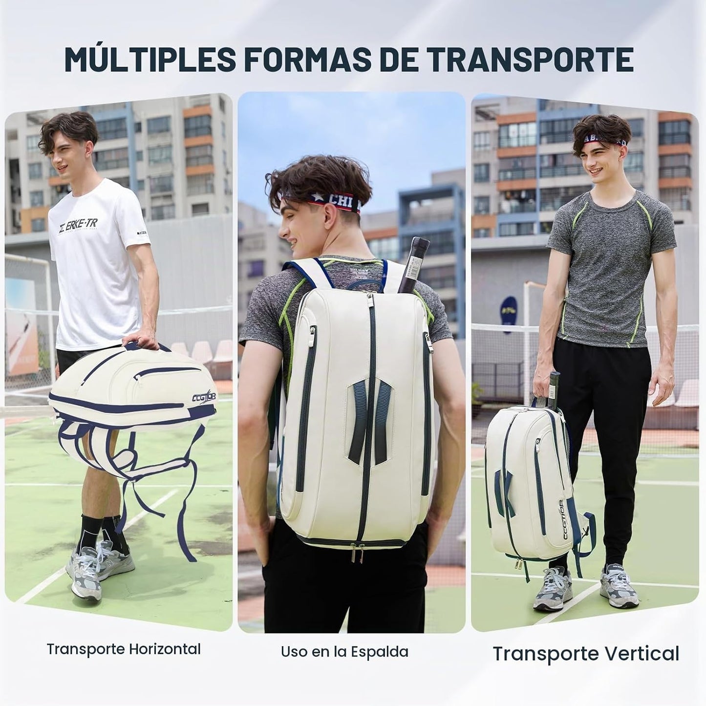 CCGTIOR Bolsa para Raqueta De Tenis Mochila Pickleball Padel con Co...