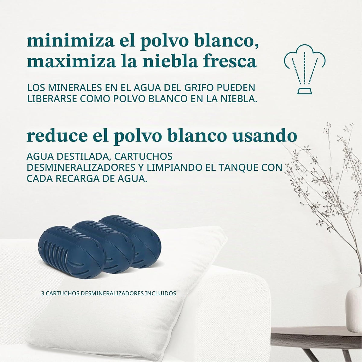 Homedics Humidificador ultrasónico de niebla cálida y fría, tanque...