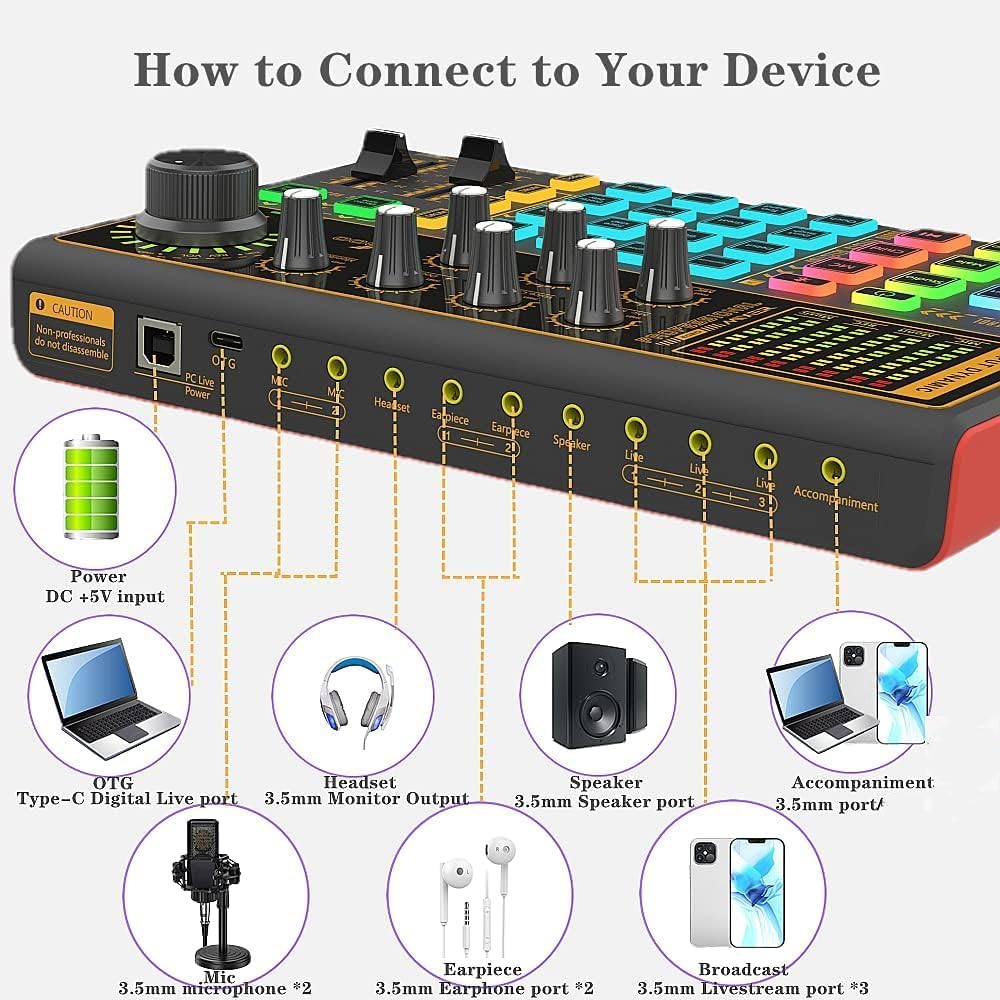 Conjunto de Equipo de Podcast sktome, Tarjeta de Sonido K300 con Mi...